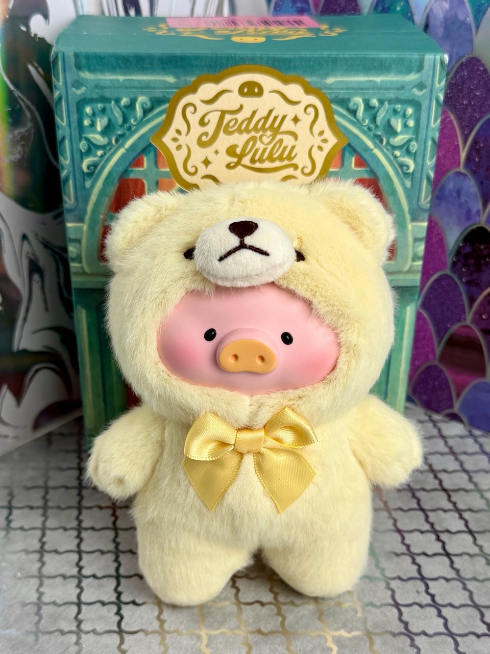 Teddy Lulu “Happiness” 💛 Plush Pig in Yellow Vintage Bear Bag Charm Keychain